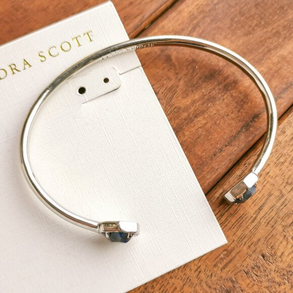 Kendra Scott Davie Cuff Bracelet. Silver Blue Labradorite - Picture 2 of 3